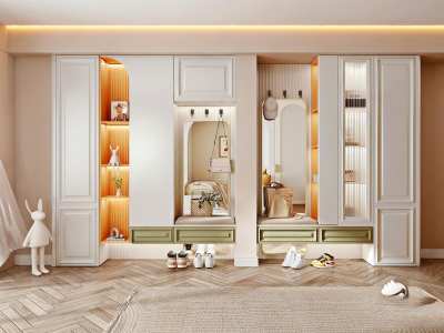 北欧玄关鞋柜3D模型下载